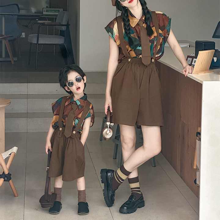 ملابس صيفية وصلت حديثًا ملابس للأم والابنة بنمط عتيق ، ملابس عائلية متطابقةNew Arrival Summer Clothes Mother and Daughter Outfits Vintage Style Family Matching Clothes