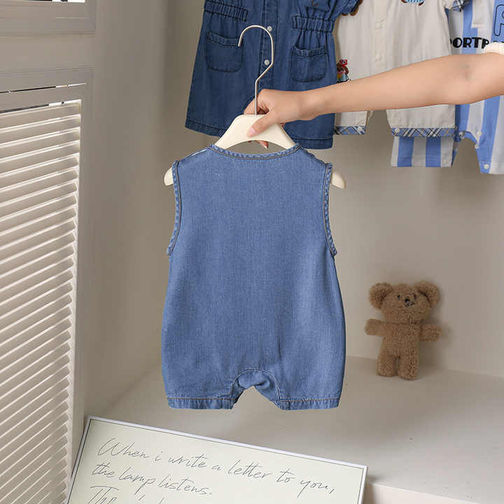 Summer Sleeveless Denim Baby -رومبير جينز صيفي