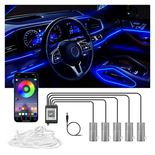 للبيع بالجملة سيارات عامة RGB Strip 5V 12V سيارات خفيفة عالمية من ألياف النيون Wholesale General Cars RGB Strip 5V 12V Universal Car Light Neon Fiber