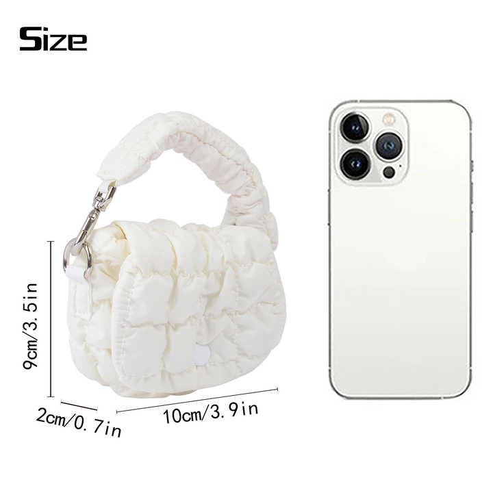 Women's quilted nylon handbag