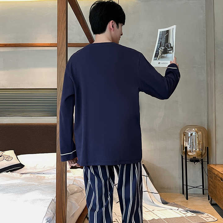 Men's Autumn/Winter Cotton Long Sleeve Pajamas 