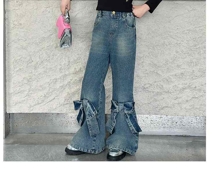 Girls Spring and Fall New Fashionable Casual Jeans 