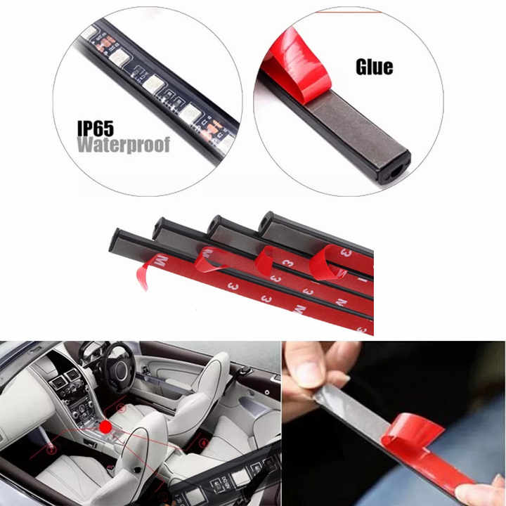 Car LED Strip Light, 48 LED Red Green Blue LED Strip Light 