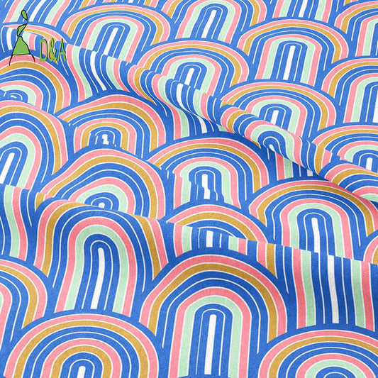 Hot Selling Multi-colored Rainbow-أقمشة مطبوعة