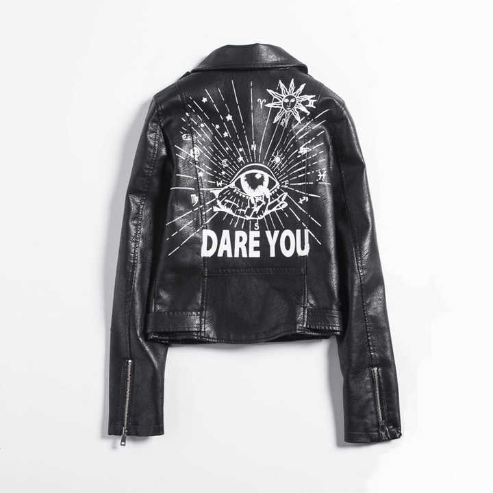 High quality women's leather jacket 