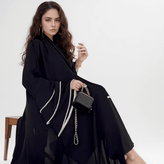 Luxury black abaya for women 