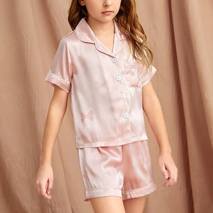 Summer children's silk pajamas 