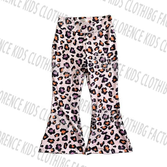 Leopard Printed Casual Bell Bottom Pants for Girls- بنطلون جينز كاجوال بنقشة جلد الفهد