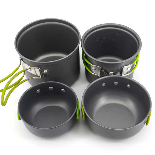 مجموعة أدوات طهي محمولة للتخييم والمشي  Portable Camping and Hiking Cooking Set