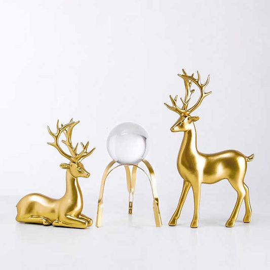 مخصص الشمال الحديثة الفاخرة الراتنج الحيوانات الحرف مجموعة الفن تمثال الغزلان الذهبي ديكور المنزلCustom Nordic Modern Luxury Resin Animal Crafts Art Set Golden Deer Statue Home Decor