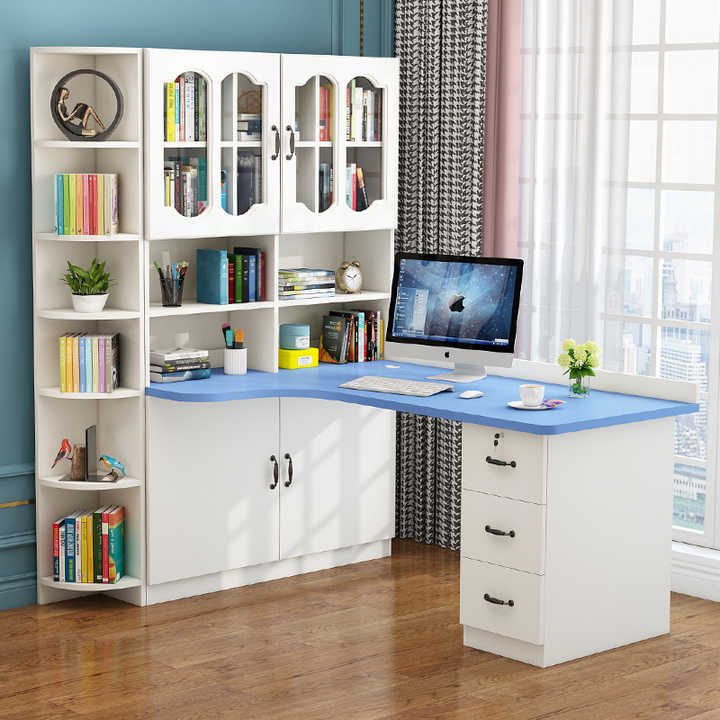 Solid wood corner desk cabinet combination writing desk cabinet computer desk 