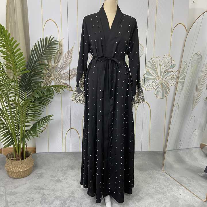 Women's abayas studded with pearls 
