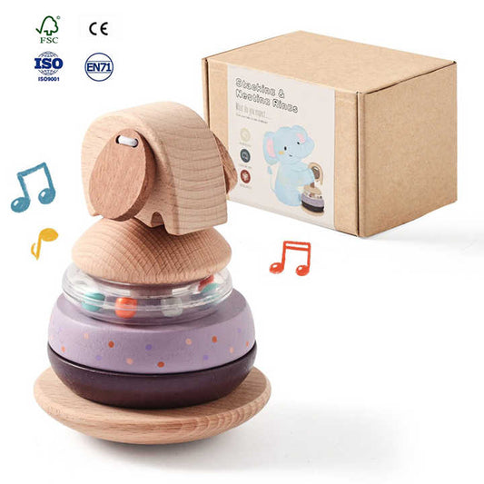لعبة خشبية لحيوانات التكديس، لعبة تعليمية للتعلم. Wooden Stacking Animals Toy, Early Learning