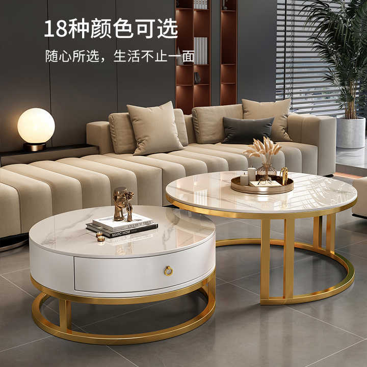 Rockery coffee table, living room, home use variety, simple, luxury with circular lighting 