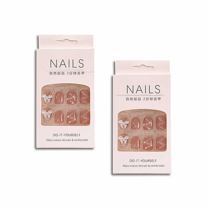 Cute Short Square-Fake Nails 