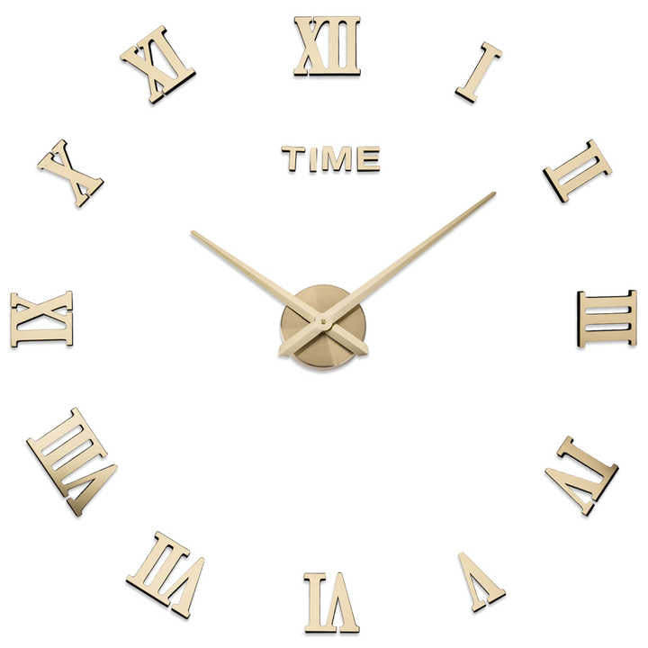 Home Decorative Large Mute Frameless 3D Wall Clock 
