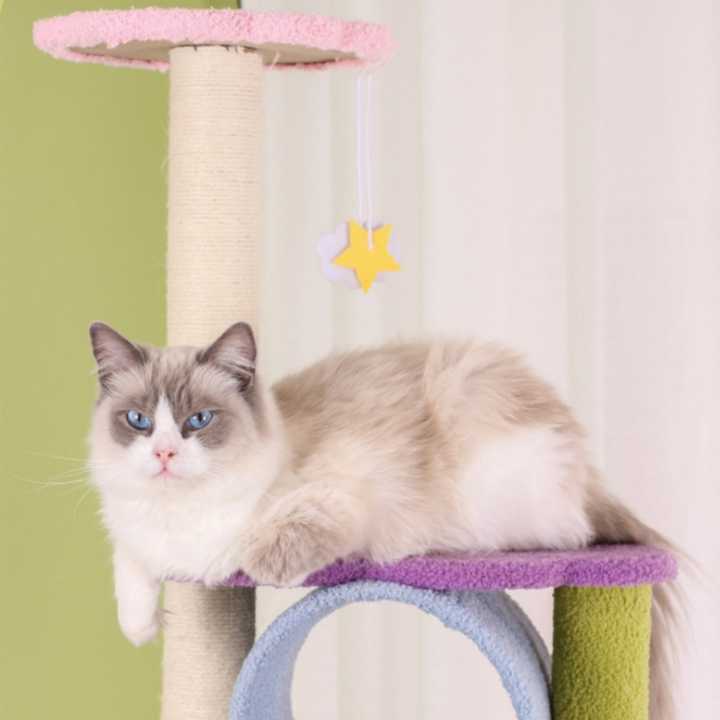 Cat Climbing Frame Sisal Cat Treeمنصة خدش القطط الفاخرة