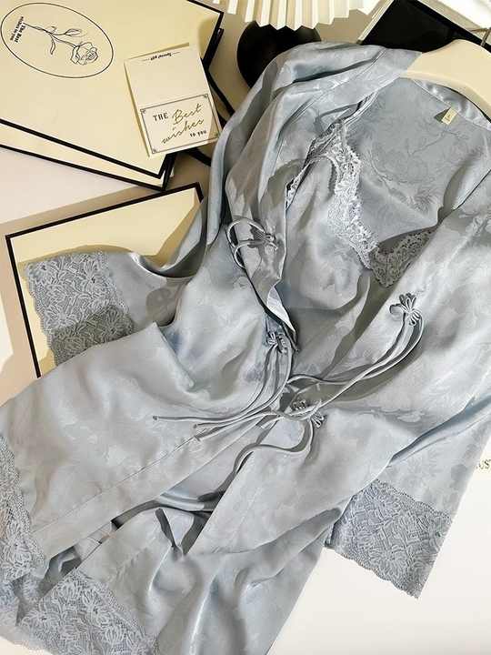 Two-piece silk pajamas