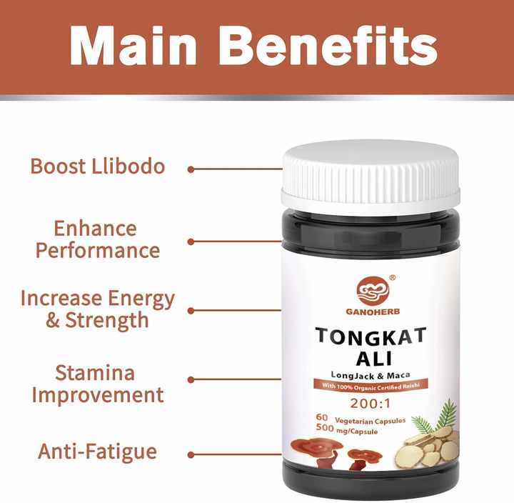 Ganoherb High Quality Organic Tugka Ali and Maca Capsules Om Herbal Supplement for Men Private Label Bulk Supply 
