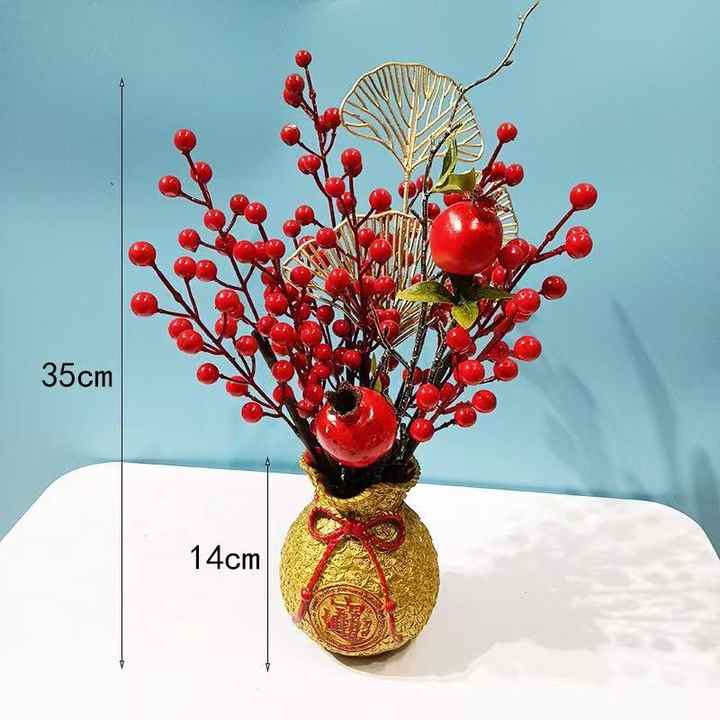 Year Decoration Flower Spring Festival - فاكهة حمراء، زينة فواكه الثروة
