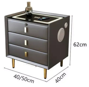 Modern Simple Solid Wood Smart Table Smart Nightstand Wholesale Cheap Bedroom Furniture Storage Drawer Smart Side Table 