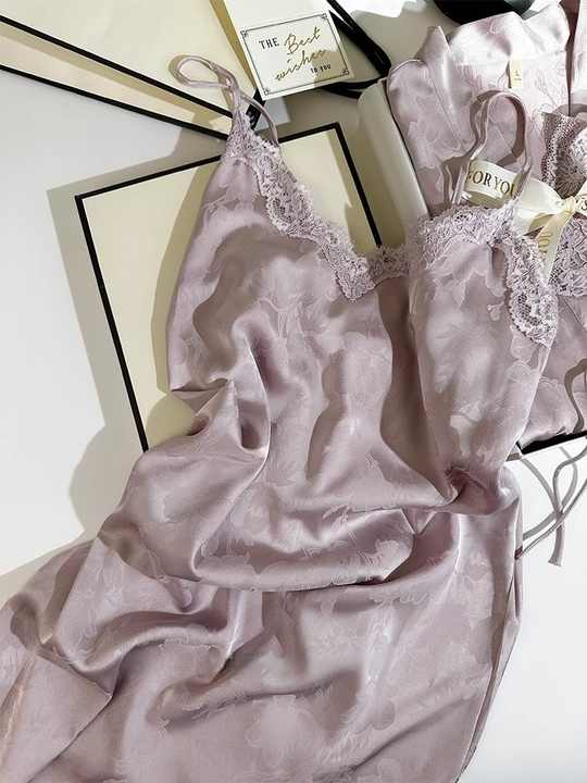 Two-piece silk pajamas