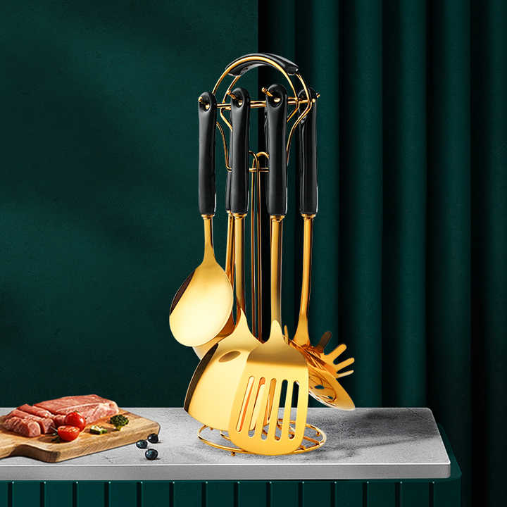 اكسسوارات المطبخ الذهب المواقد السيراميك  Accessories Gold Ceramic Cookware Set