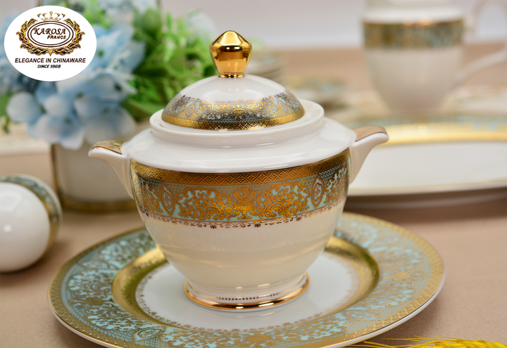 Set Luxury Style Bone China Tea Cup Set-  طقم شاي كاروسا عالي الجودة