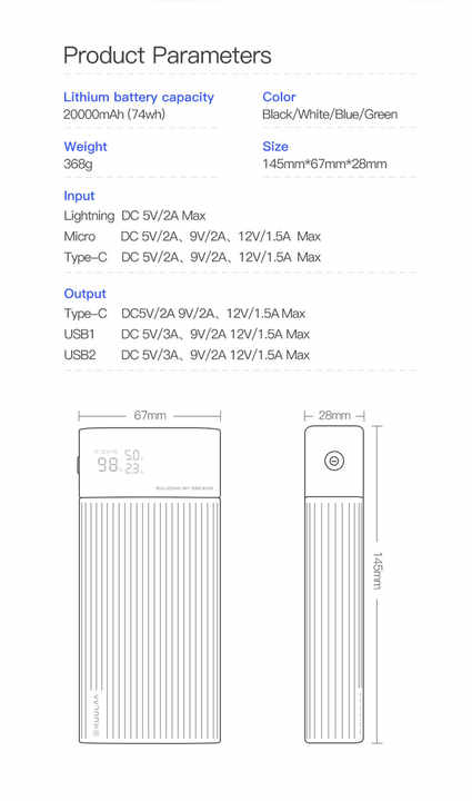 High capacity external battery 