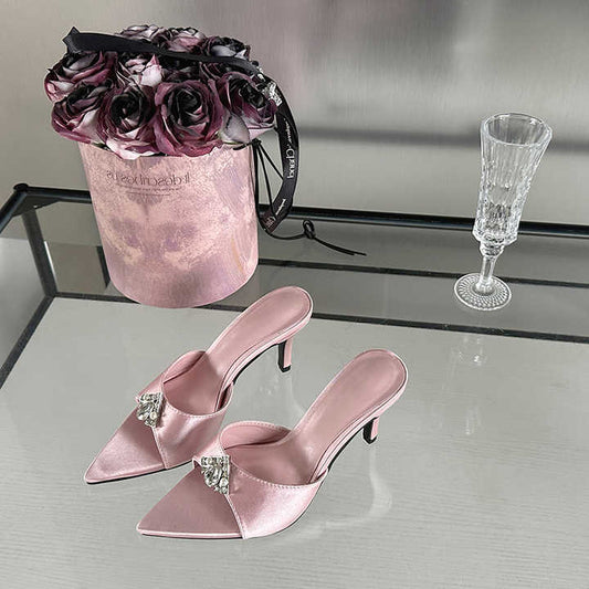 rhinestone studded heel 