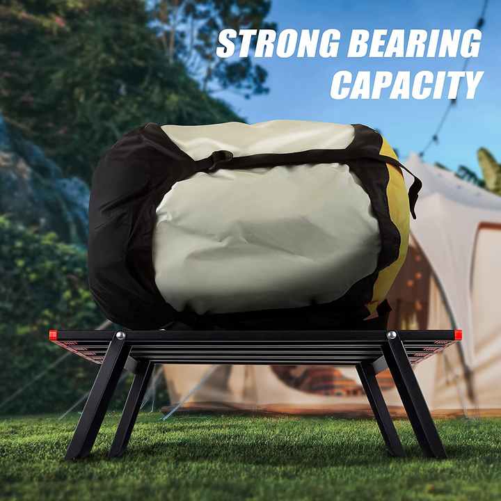 Black Lightweight Aluminum Folding Height Camping Table 
