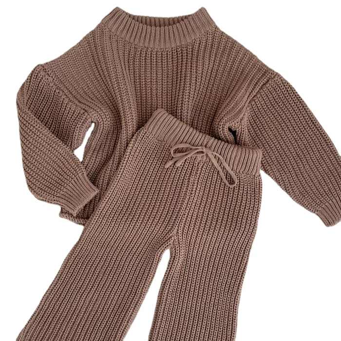 Hot Sale Casual Autumn 2 Pieces Long Sleeve Knitted Sweater Kids 2 Pieces Suit Toddler Girls Knitted Clothes Setتخفيضات هائلة كاجوال للخريف من قطعتين بأكمام طويلة سترة محبوكة للأطفال من قطعتين بدلة للأطفال الصغار مجموعة ملابس أطفال بناتي محبوكة