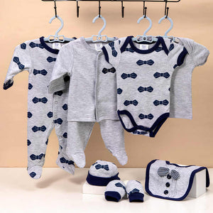 High Quality Multi-design Combed Cotton 8 Piece Set Newborn Baby Bodysuit Rompers Baby Full Set 