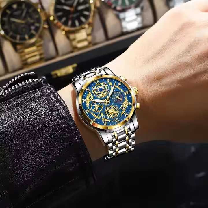 POEDAGAR 984 كرونوغراف فاخرة للرجال . POEDAGAR 984 Luxury Men's Chronograph
