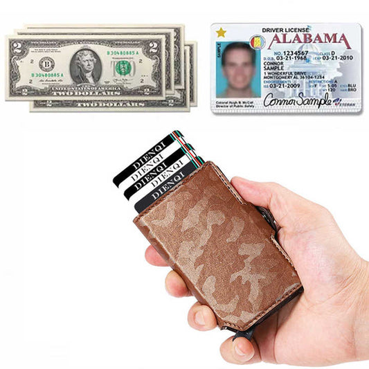 تخفيضات كبيرة الحد الأدنى RFID مع مشبك المال . Wallet Cover Case PU Leather Smart Wallet Aluminum