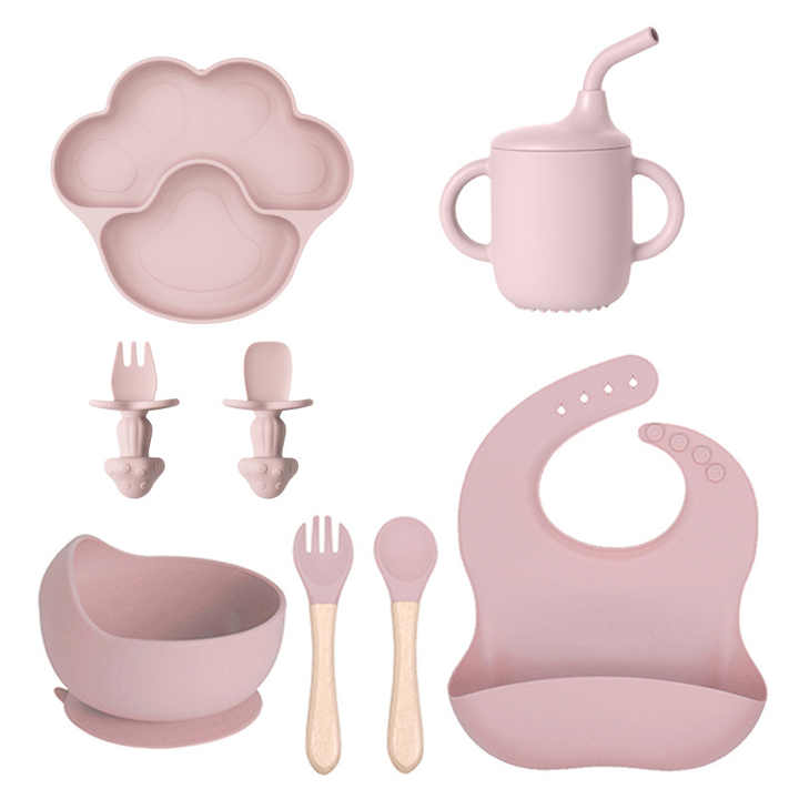 Silicone Baby Feeding Set for Newborns - New Bear Feeding Set 8 - Free Gift 