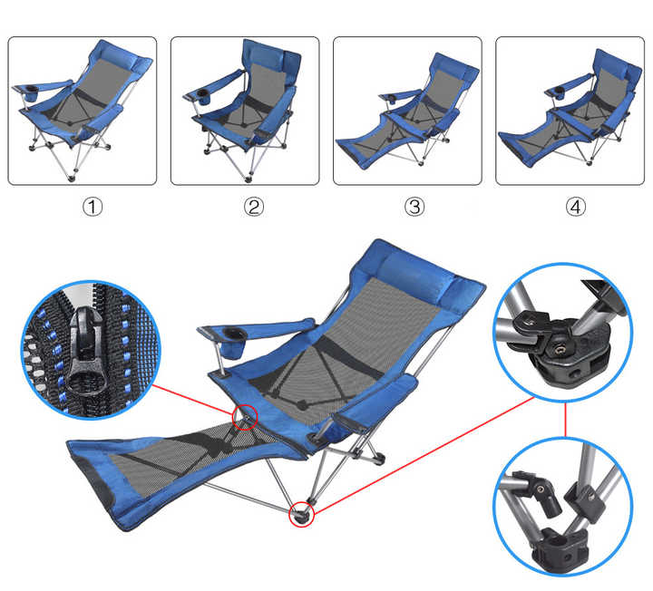 Foldable beach lounge chair 