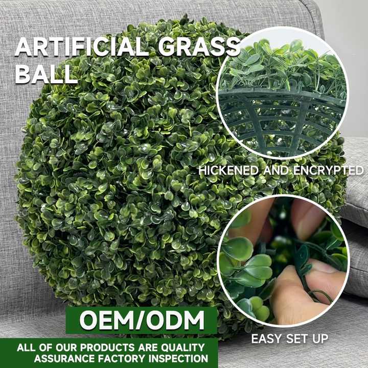 معلقة توبياري الكرة خشب البقس أوراق الشجرPlants Artificial Grass Green Balls for Home Garden