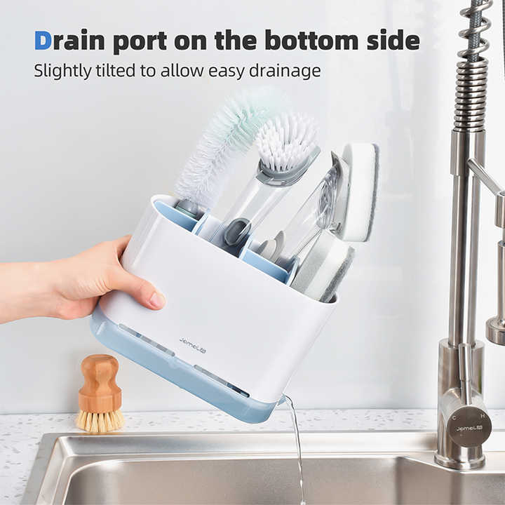 Wholesale Home Kitchen Tools Dish Brush Holders Storage Sink Organizer Plastic Storage Box 