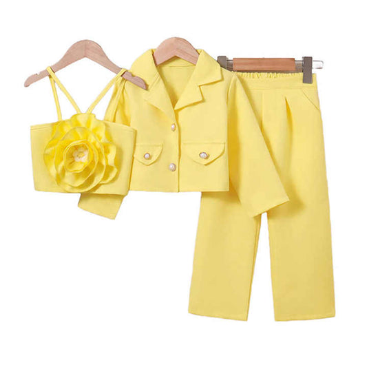 ملابس أطفال صفراء للفتيات من سن 4-7 سنوات Yellow Children's Clothing for Girls Age 4-7 Years
