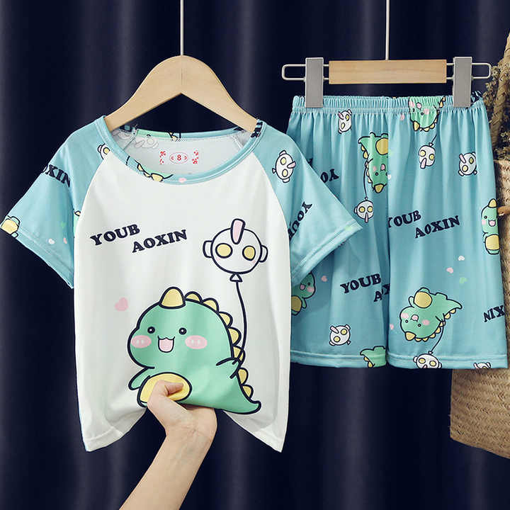 Girls' long-sleeved pajama set 