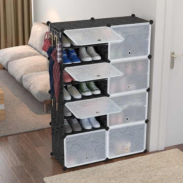Factory supply EXW price home storage cheap shoe rack modern plastic cabinet shelf 