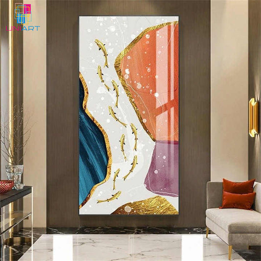 لوحة ديكور منزلية فاخرة بتصميم حديث تجريدي من الأكريليك