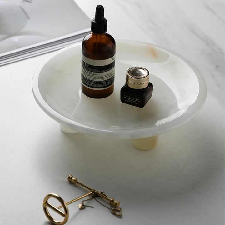 SAIDKOCC White Onyx Marble Tray 