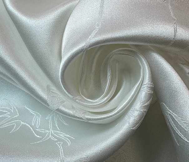 Custom White Silk Jacquard 