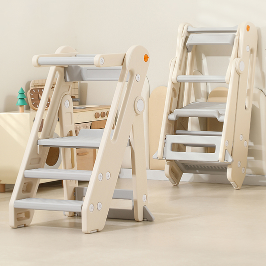 Safe Baby Bathing Ladders, Baby Learning Tower, Foldable, Adjustable Bath Chair Toys for Kids to Learn 