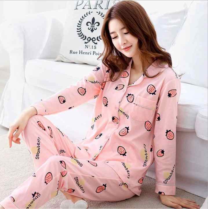 Women's Pajamas Spring Clothes Sleepwear Sets Long Sleeve 