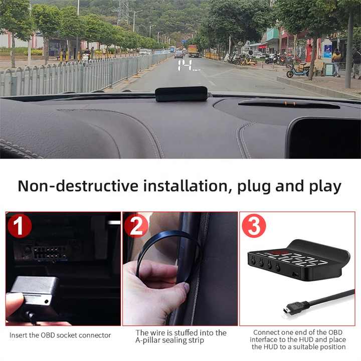أحدث إنذار سيارة M3 السيارات hud سرعة ضبط . Newest M3 Car Alarm Auto HUD Speedometer Head Up