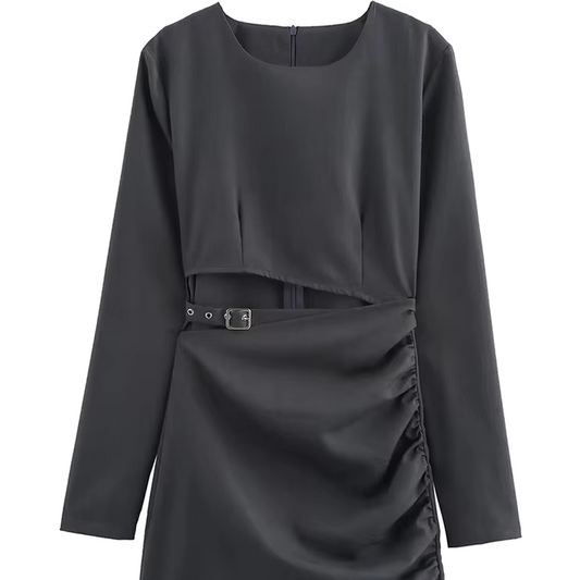 فستان نسائي قصير بأكمام طويلة