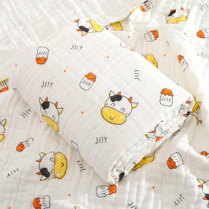 Quilt Warp Knitted Cotton -بطانية أطفال سريعة الجفاف